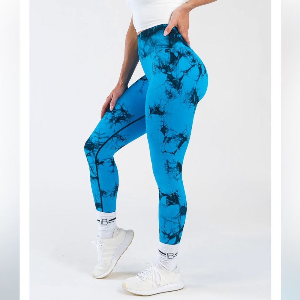 New Livbody Seamless Sz L Blue/Black Marble Legging